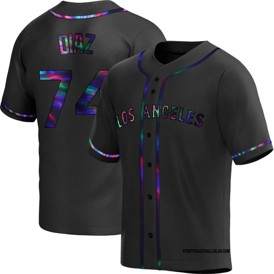 Jhonathan Diaz Youth Los Angeles Angels Black Holographic Replica Alternate Jersey