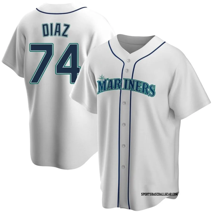 Jhonathan Diaz Youth Seattle Mariners White Replica Home Jersey