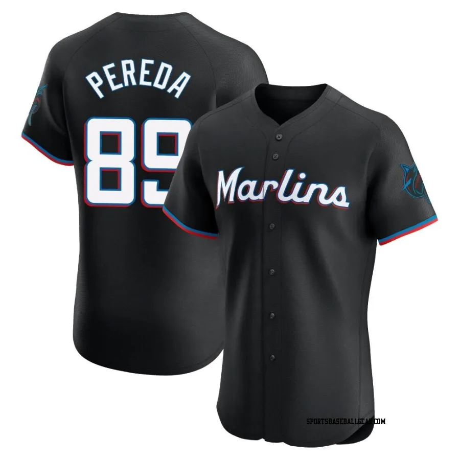 Jhonny Pereda Men's Miami Marlins Black Elite Alternate Vapor Premier Jersey