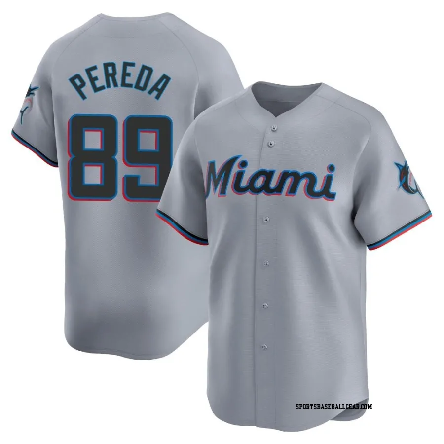 Jhonny Pereda Men's Miami Marlins Gray Limited Road Jersey