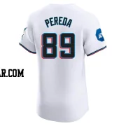 Jhonny Pereda Men's Miami Marlins White Elite Home Patch Jersey