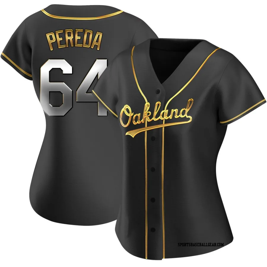 Jhonny Pereda Women's Oakland Athletics Black Golden Replica Alternate Jersey