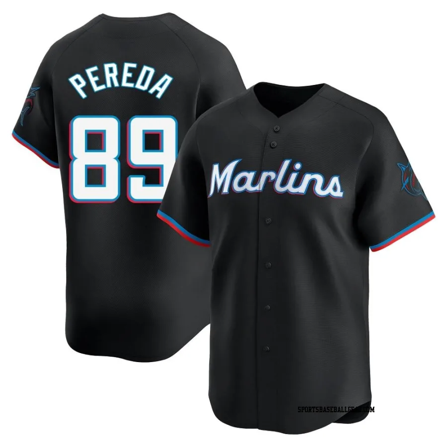 Jhonny Pereda Youth Miami Marlins Black Limited Alternate Jersey