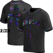Jhony Brito Men's San Diego Padres Black Holographic Replica Alternate Jersey