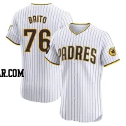 Jhony Brito Men's San Diego Padres White Elite Home Patch Jersey