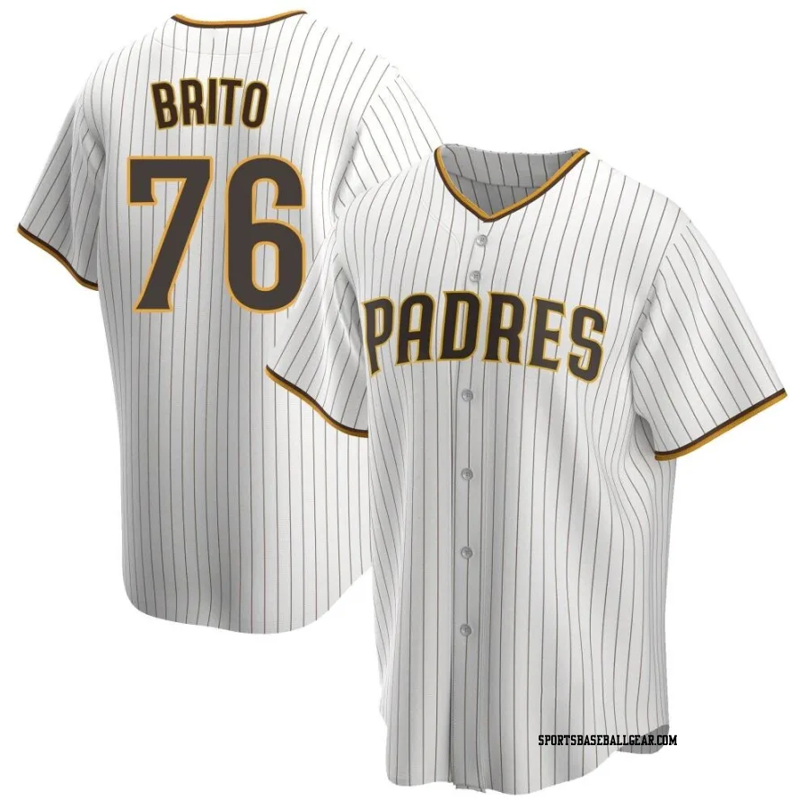 Jhony Brito Youth San Diego Padres White/Brown Replica Home Jersey