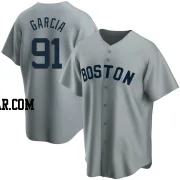 Jhostynxon Garcia Men's Boston Red Sox Gray Replica Road Cooperstown Collection Jersey