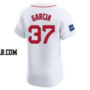 Jhostynxon Garcia Men's Boston Red Sox White Elite Home Patch Jersey