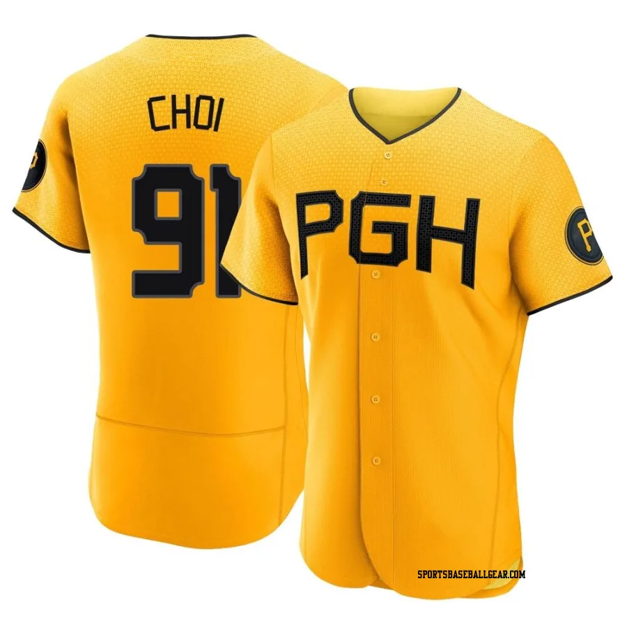 Ji Man Choi Men's Pittsburgh Pirates Gold Authentic 2023 City Connect Jersey