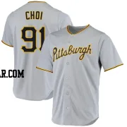 Ji Man Choi Men's Pittsburgh Pirates Gray Replica Road Jersey