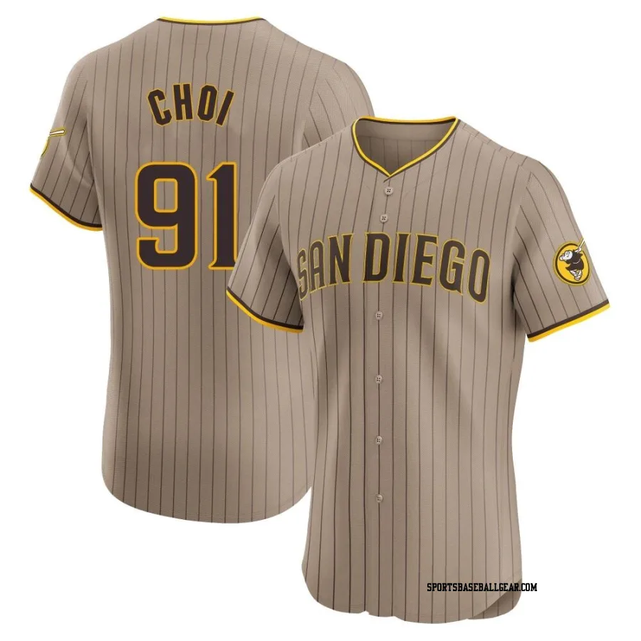 Ji Man Choi Men's San Diego Padres Brown Elite Alternate Jersey