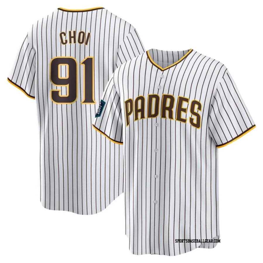 Ji Man Choi Men's San Diego Padres White Replica 2024 World Tour Seoul Series Home Jersey