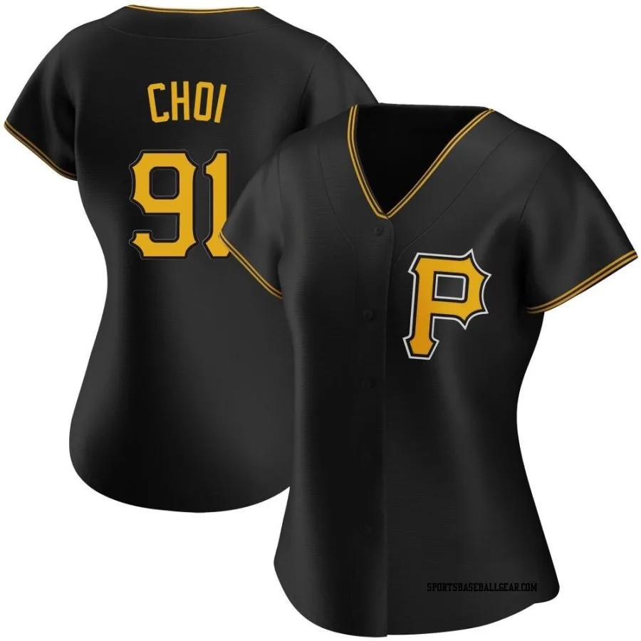 Ji Man Choi Women's Pittsburgh Pirates Black Authentic Alternate Jersey