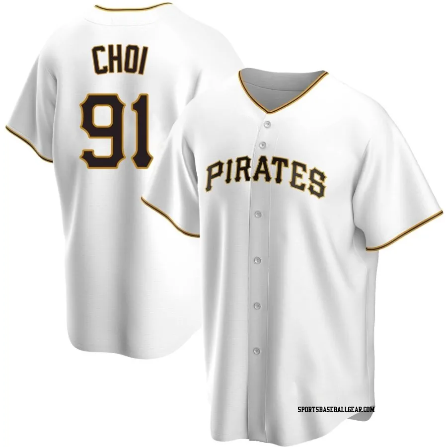 Ji Man Choi Youth Pittsburgh Pirates White Replica Home Jersey
