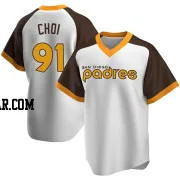 Ji Man Choi Youth San Diego Padres White Replica Home Cooperstown Collection Jersey