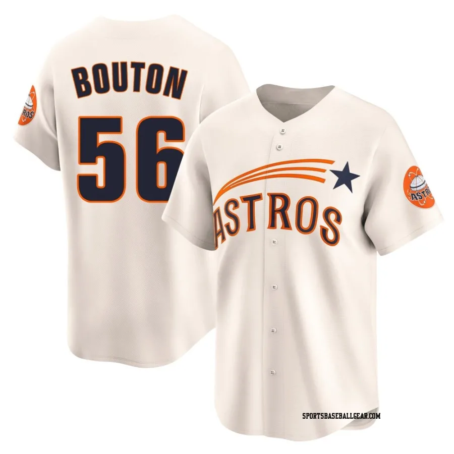 Jim Bouton Men's Houston Astros Cream Limited Throwback Cooperstown Collection Jersey