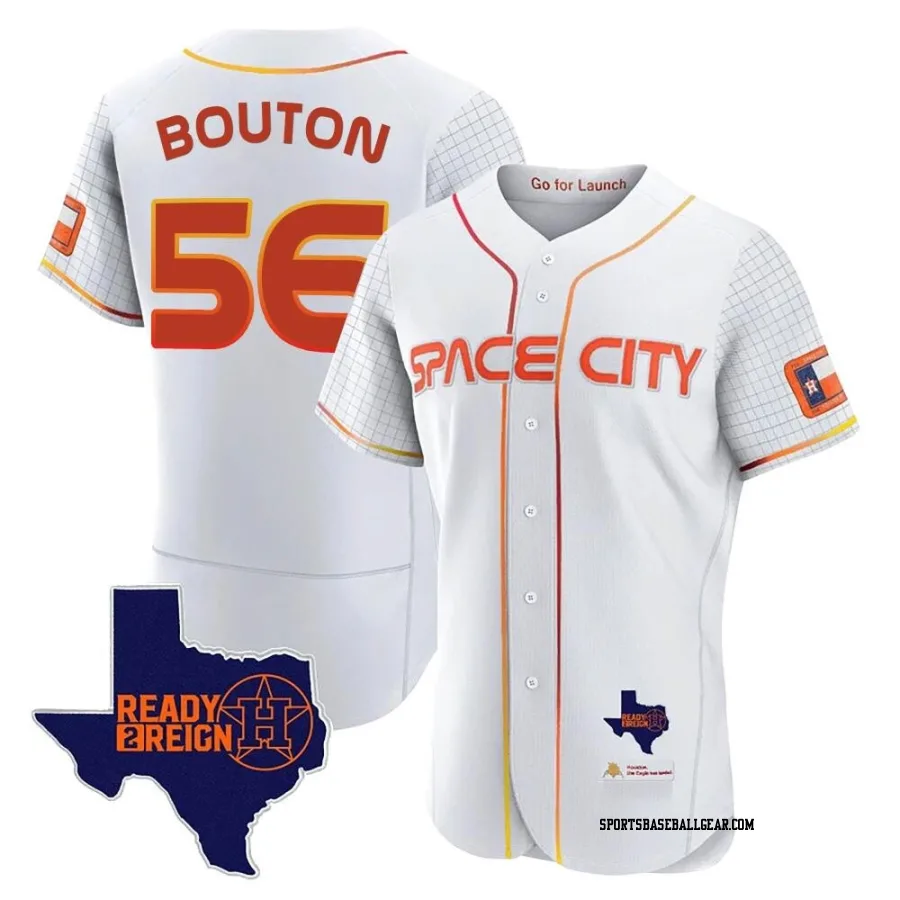 Jim Bouton Men's Houston Astros White Authentic 2023 Space City Ready 2 Reign Flex Base Jersey