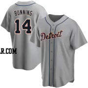 Jim Bunning Men's Detroit Tigers Gray Replica Road Jersey