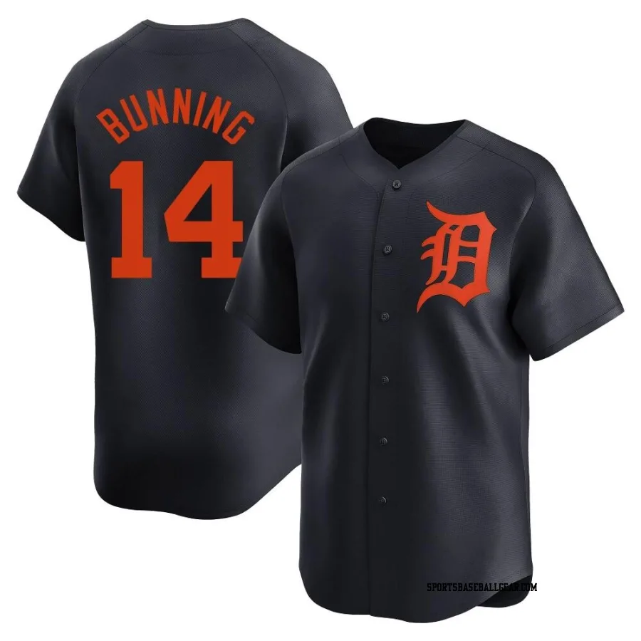 Jim Bunning Men's Detroit Tigers Navy Limited Alternate Jersey