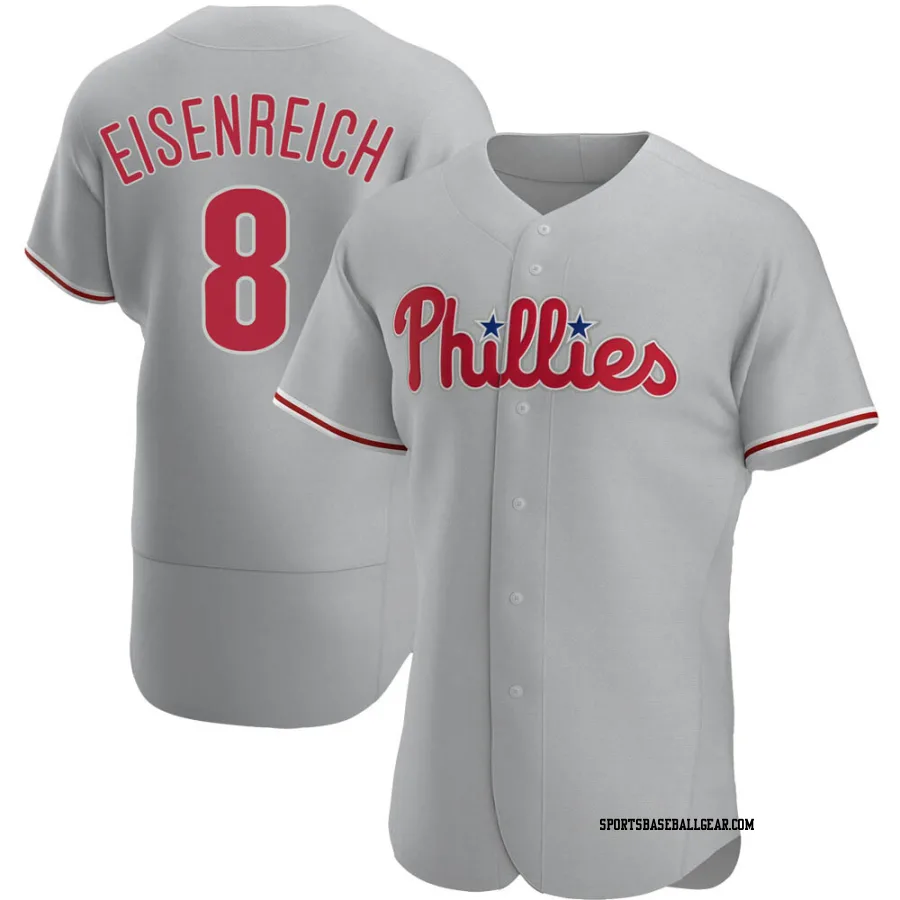 Jim Eisenreich Men's Philadelphia Phillies Gray Authentic Road Jersey