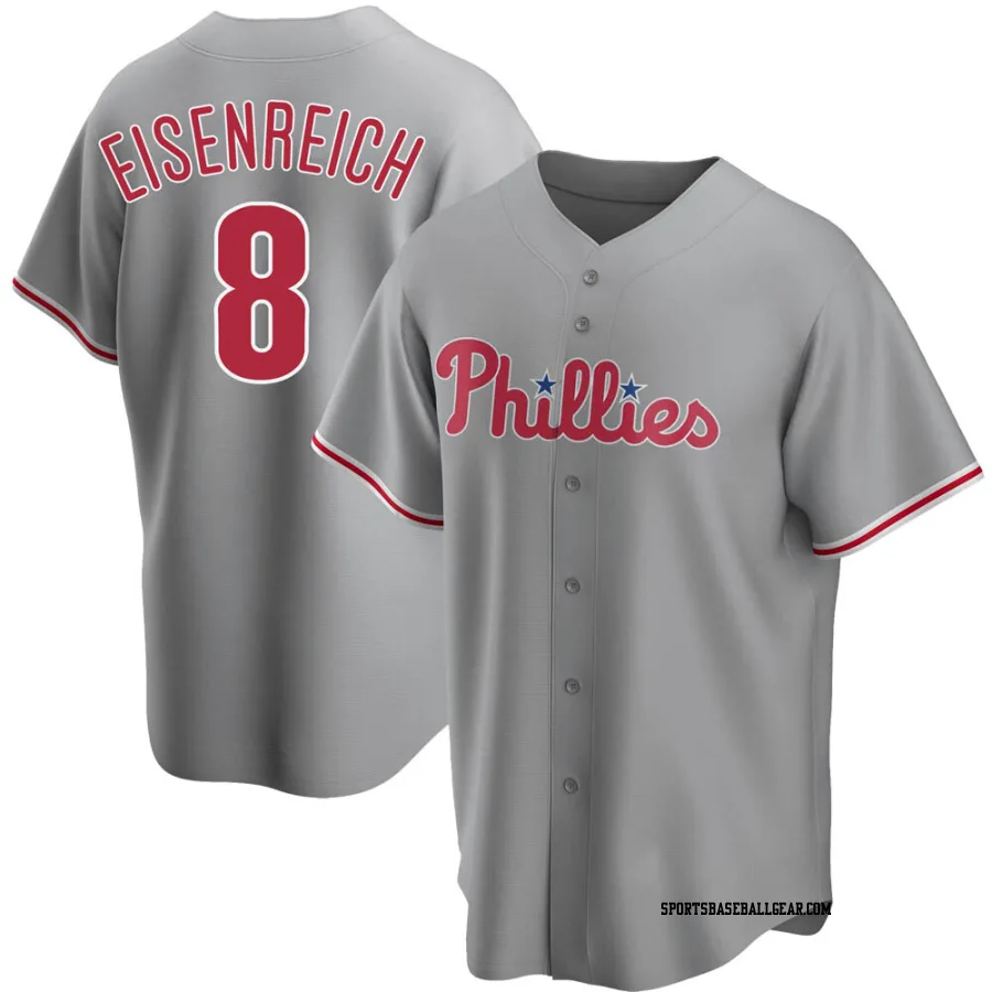 Jim Eisenreich Men's Philadelphia Phillies Gray Replica Road Jersey