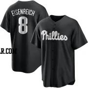 Jim Eisenreich Youth Philadelphia Phillies Black/White Replica Jersey