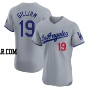 Jim Gilliam Men's Los Angeles Dodgers Gray Elite Road Jersey