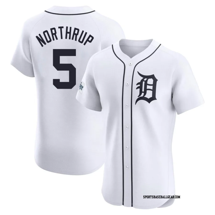 Jim Northrup Men's Detroit Tigers White Elite Home Patch Jersey