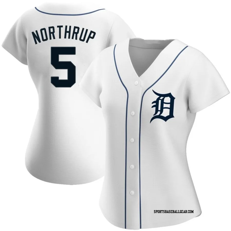 Jim Northrup Women's Detroit Tigers White Authentic Home Jersey