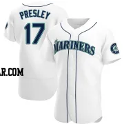 Jim Presley Men's Seattle Mariners White Authentic Home Jersey