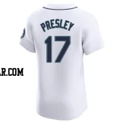 Jim Presley Men's Seattle Mariners White Elite Home Jersey