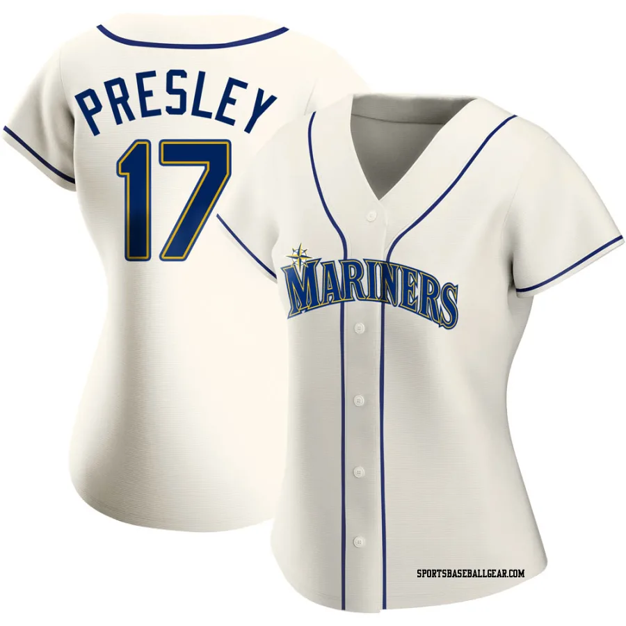 Jim Presley Women's Seattle Mariners Cream Authentic Alternate Jersey