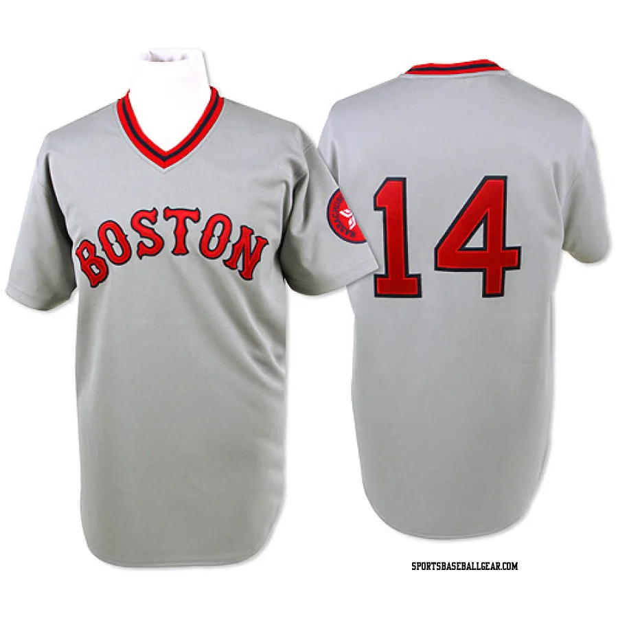 Jim Rice Men's Boston Red Sox Grey Replica Throwback Jersey
