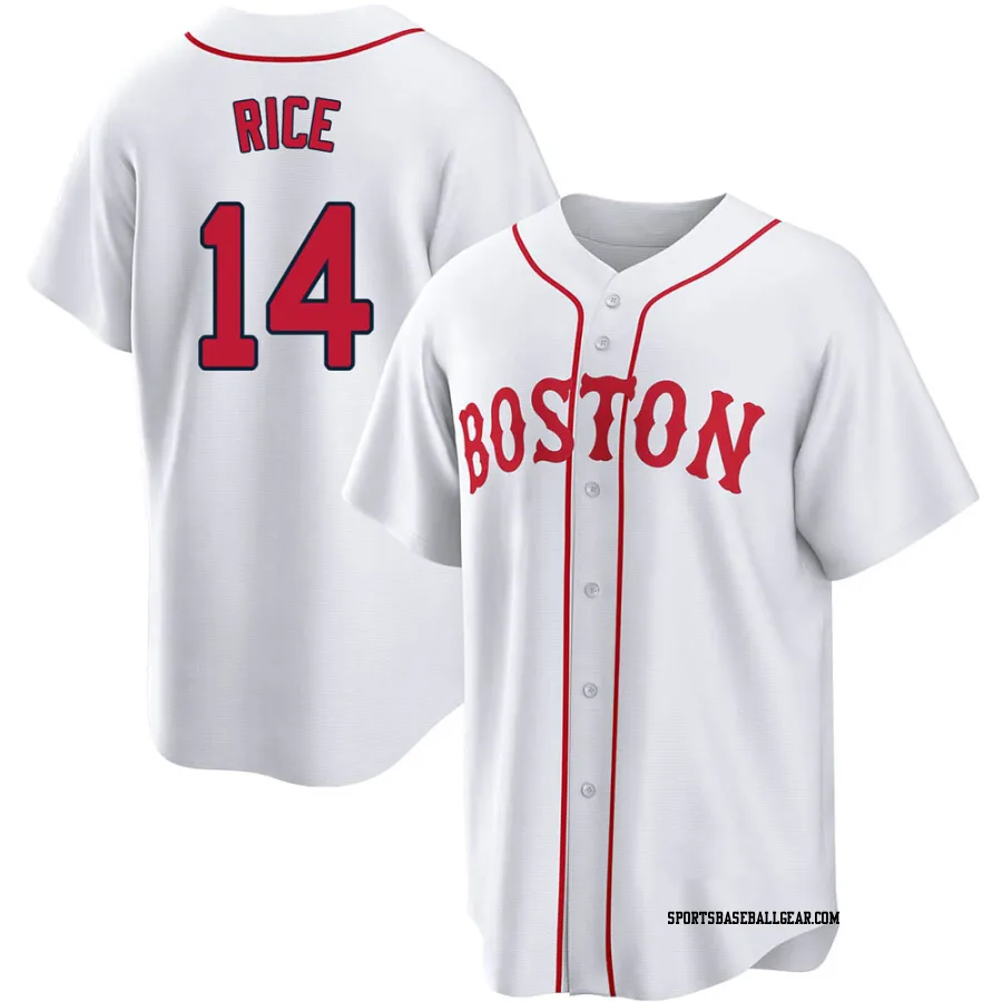 Jim Rice Men's Boston Red Sox White Replica 2021 Patriots' Day Jersey