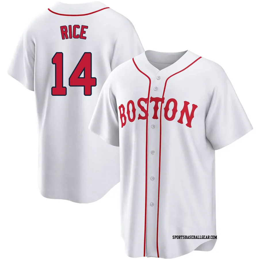 Jim Rice Youth Boston Red Sox White Replica 2021 Patriots' Day Jersey