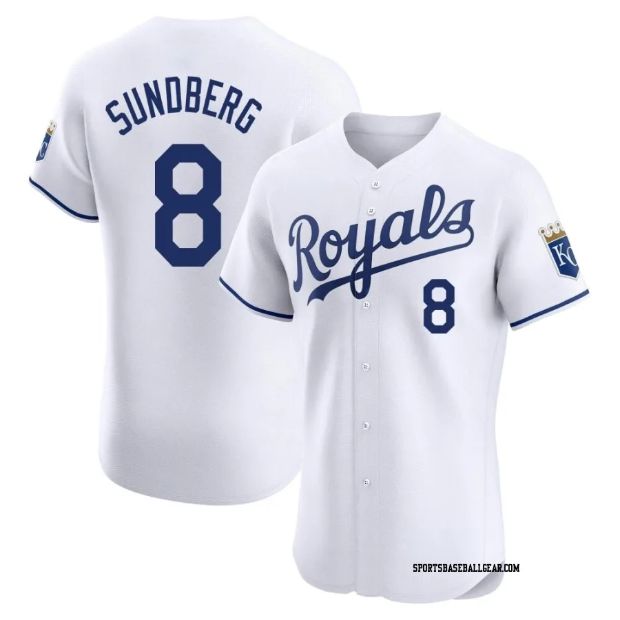 Jim Sundberg Men's Kansas City Royals White Elite Home Jersey