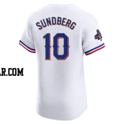Jim Sundberg Men's Texas Rangers Gold Elite White 2024 Collection Jersey