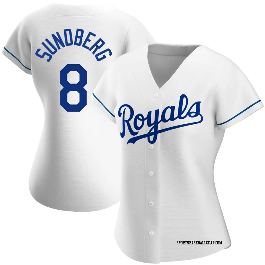 Jim Sundberg Women's Kansas City Royals White Authentic Home Jersey