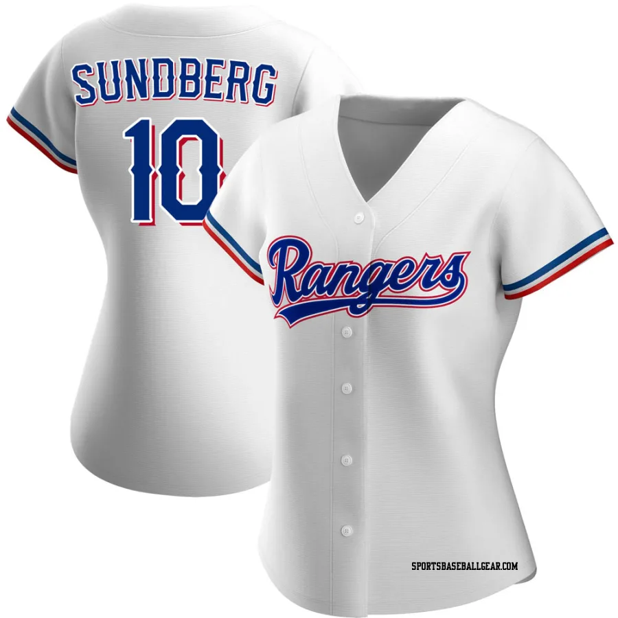 Jim Sundberg Women's Texas Rangers White Authentic Home Jersey