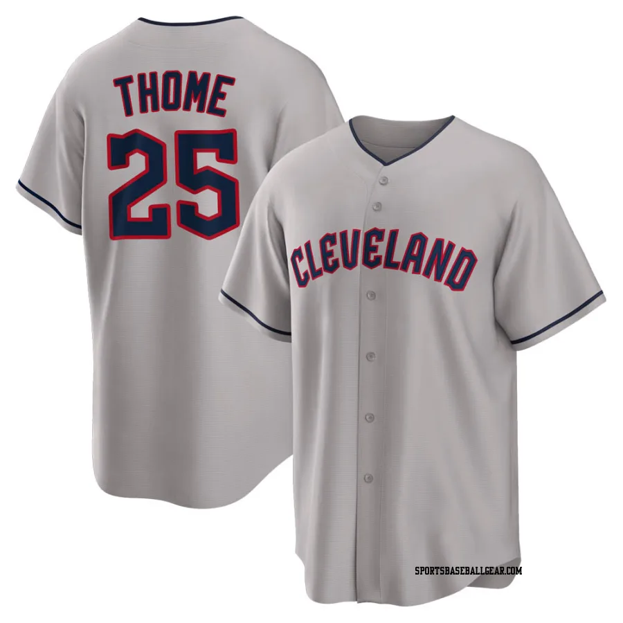 Jim Thome Youth Cleveland Guardians Gray Replica Road Jersey