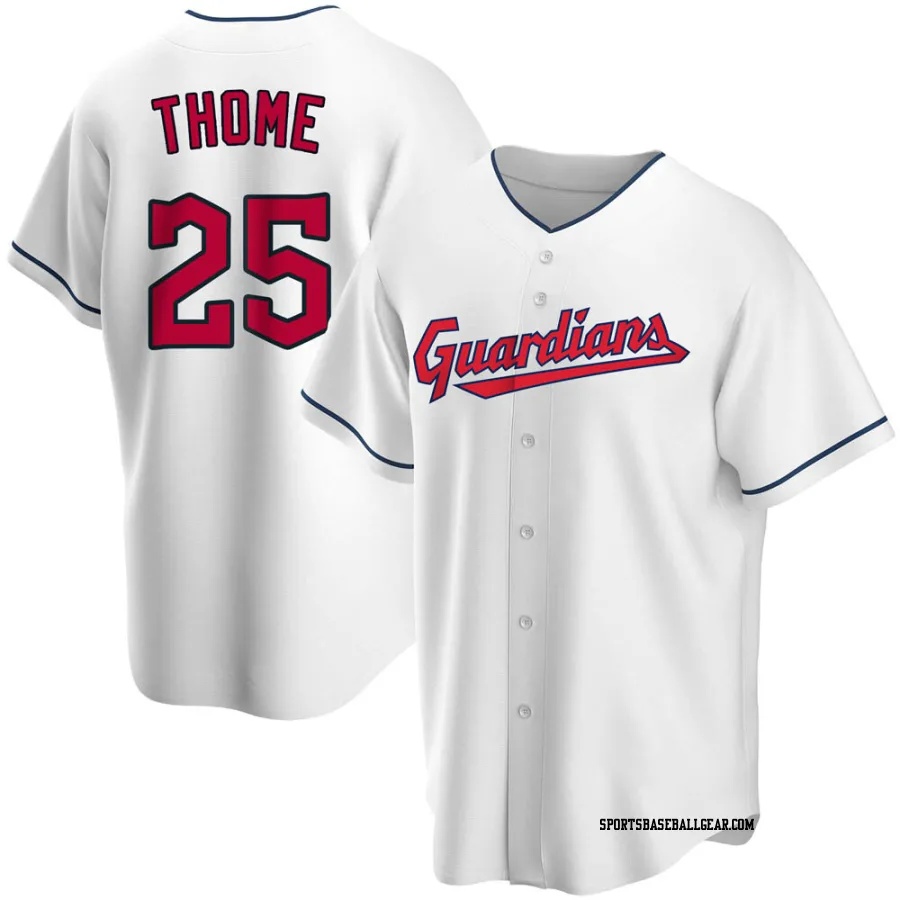 Jim Thome Youth Cleveland Guardians White Replica Home Jersey