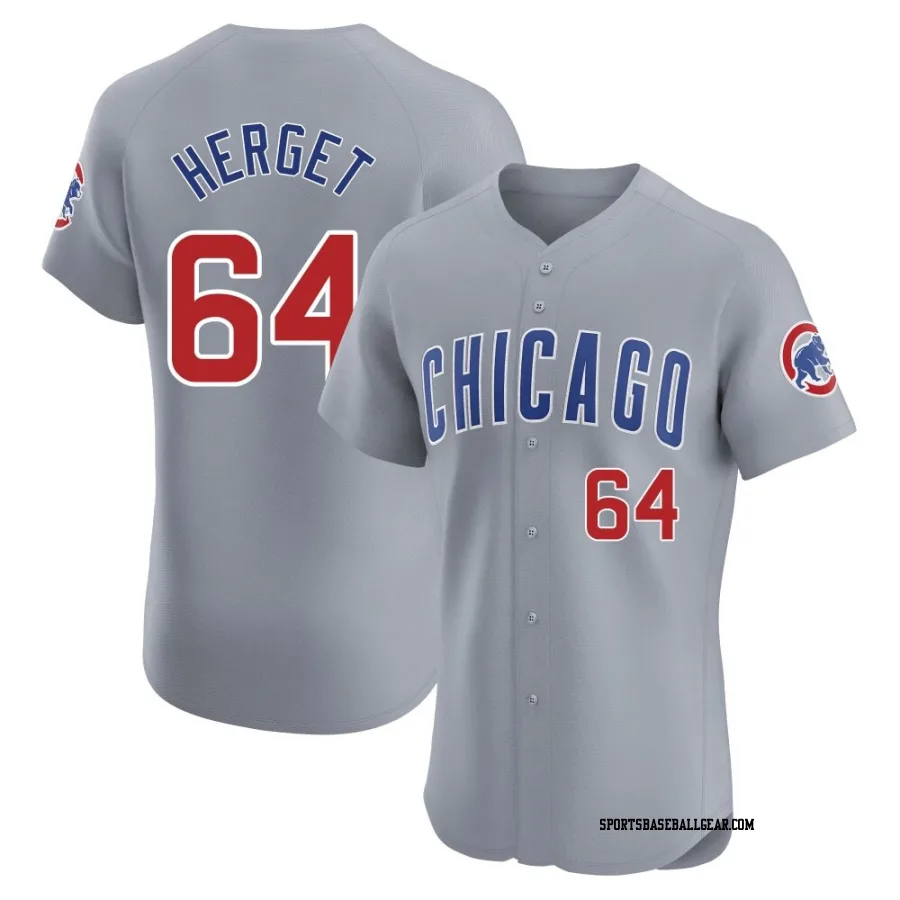 Jimmy Herget Men's Chicago Cubs Gray Elite Road Jersey