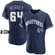 Jimmy Herget Men's Chicago Cubs Navy Authentic 2021 City Connect Jersey