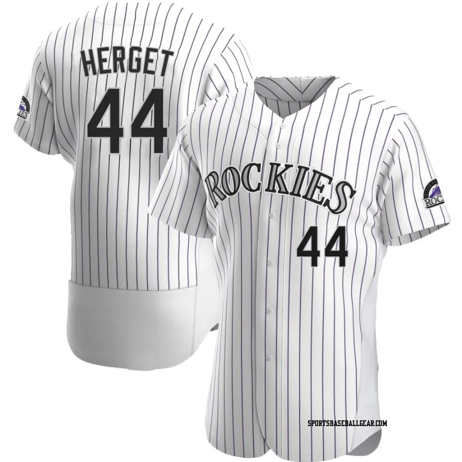 Jimmy Herget Men's Colorado Rockies White Authentic Home Jersey