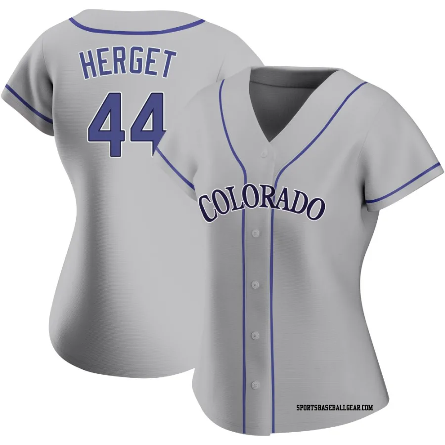 Jimmy Herget Women's Colorado Rockies Gray Replica Road Jersey
