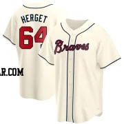 Jimmy Herget Youth Atlanta Braves Cream Replica Alternate Jersey