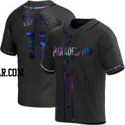 Jimmy Rollins Men's Philadelphia Phillies Black Holographic Replica Alternate Jersey