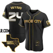 Jimmy Wynn Men's Houston Astros Black/Gold Authentic 2023 Space City Ready 2 Reign Flex Base Jersey
