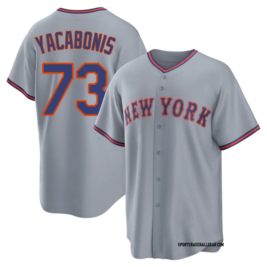 Jimmy Yacabonis Men's New York Mets Gray Replica Away 2.0 Jersey