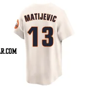 J.J. Matijevic Men's Houston Astros Cream Limited Throwback Cooperstown Collection Jersey